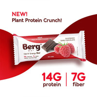 Thumbnail for Berg Bar Raspberry Dark Chocolate - Plant Protein Crunch - Box of 8 - Berg Bites - Clean Energy