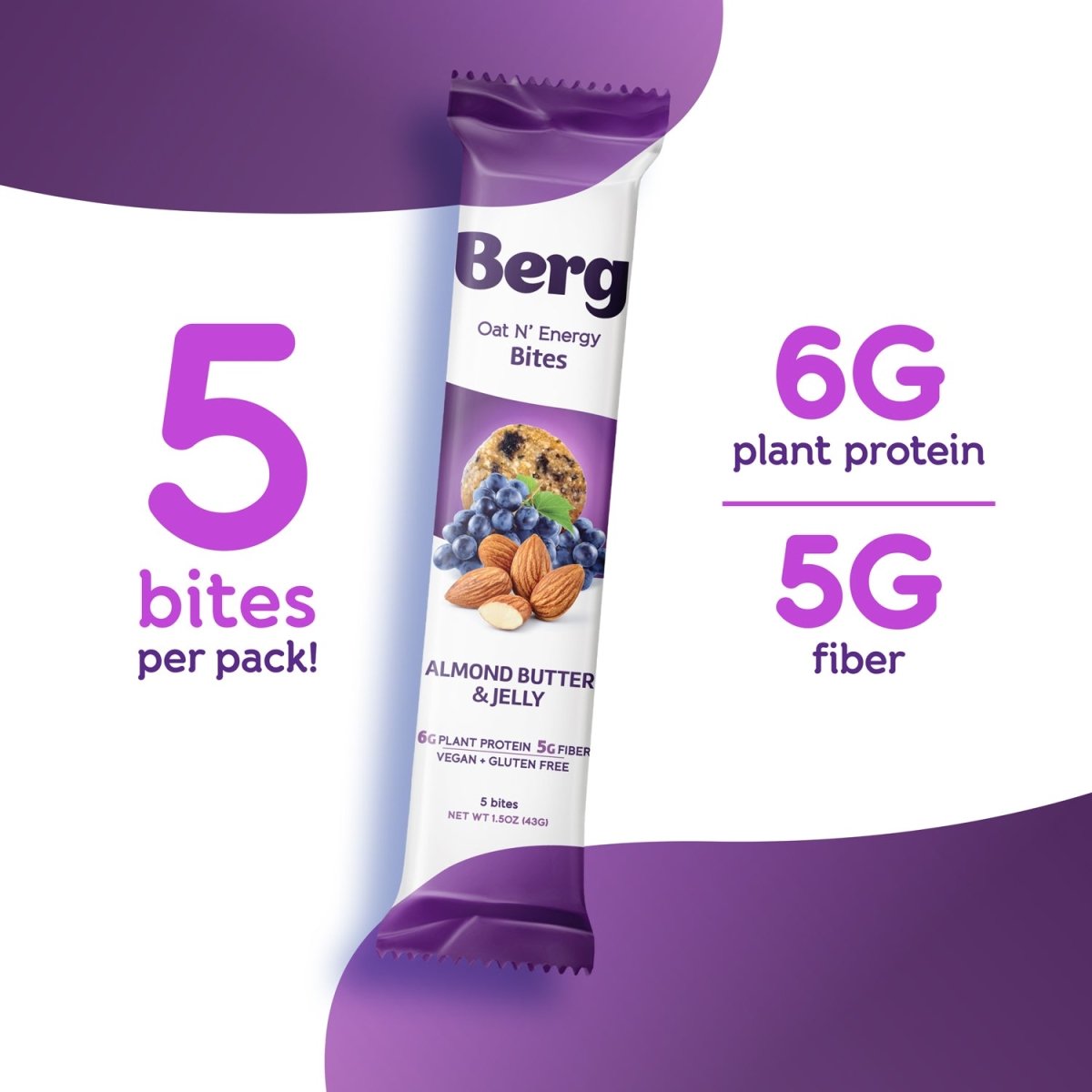 Berg Bites Almond Butter and Jelly - Box of 8 - Berg Bites - Clean Energy