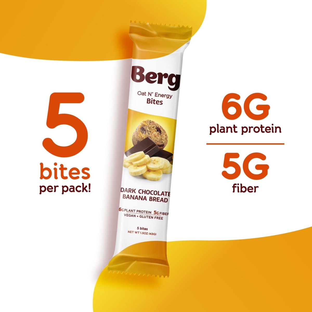 Berg Bites Dark Chocolate Banana Bread - Box of 8 - Berg Bites - Clean Energy