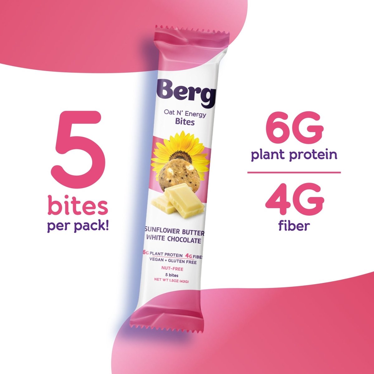 Berg Bites Sunflower Butter White Chocolate - Box of 8 - Berg Bites - Clean Energy