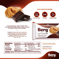 Thumbnail for Berg Bar Peanut Butter Dark Chocolate - Plant Protein Crunch - Box of 8 - Berg Bites - Clean Energy