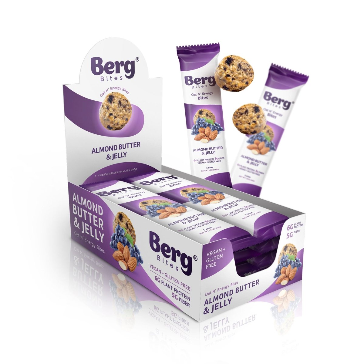 Berg Bites Almond Butter and Jelly - Box of 8 - Berg Bites - Clean Energy