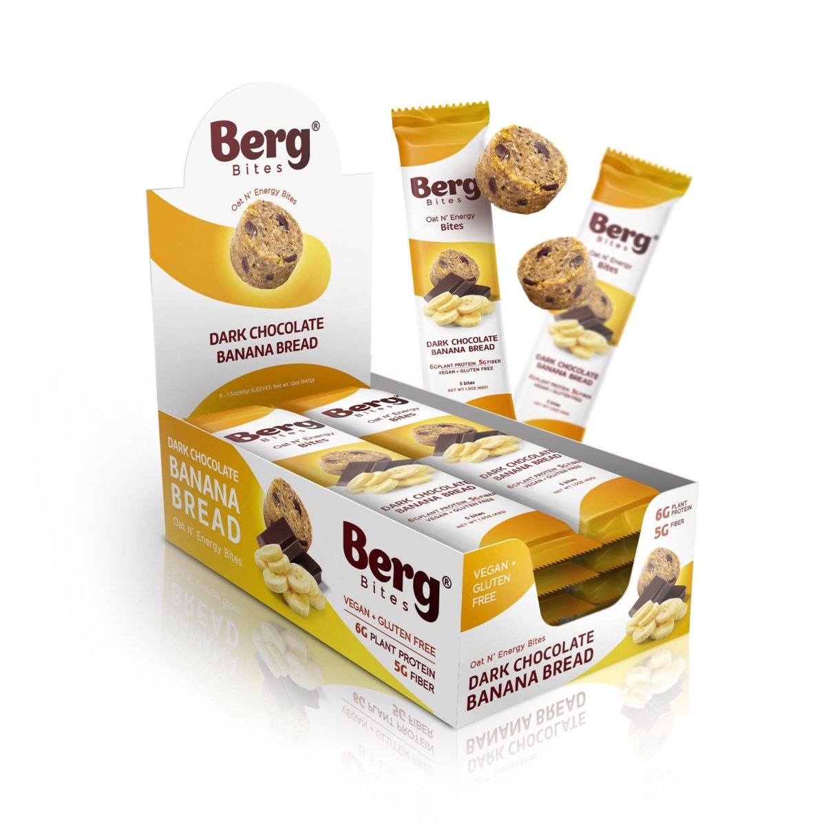 Berg Bites Dark Chocolate Banana Bread - Box of 8 - Berg Bites - Clean Energy