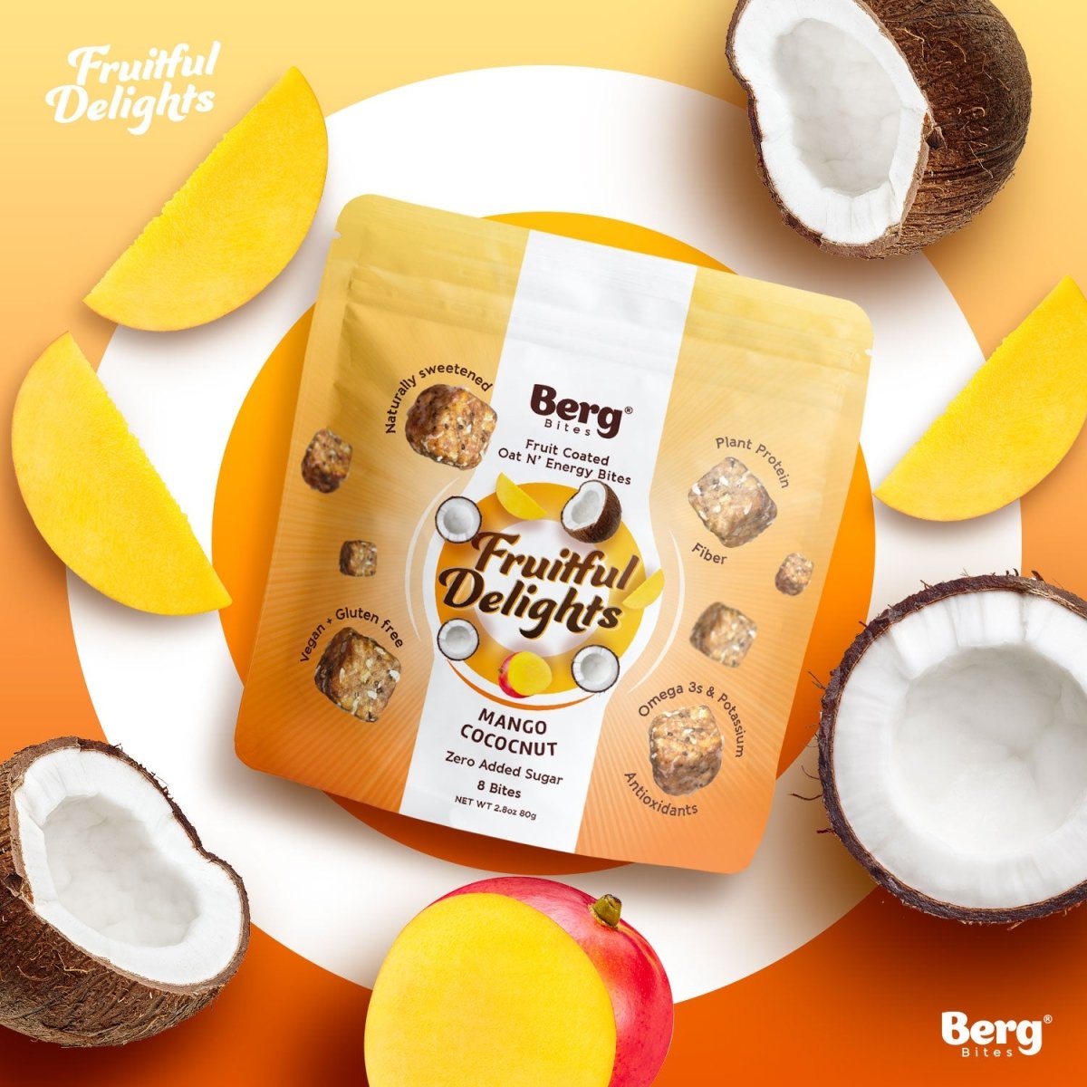 Fruitful Delights - Mango Coconut - Berg Bites - Clean Energy