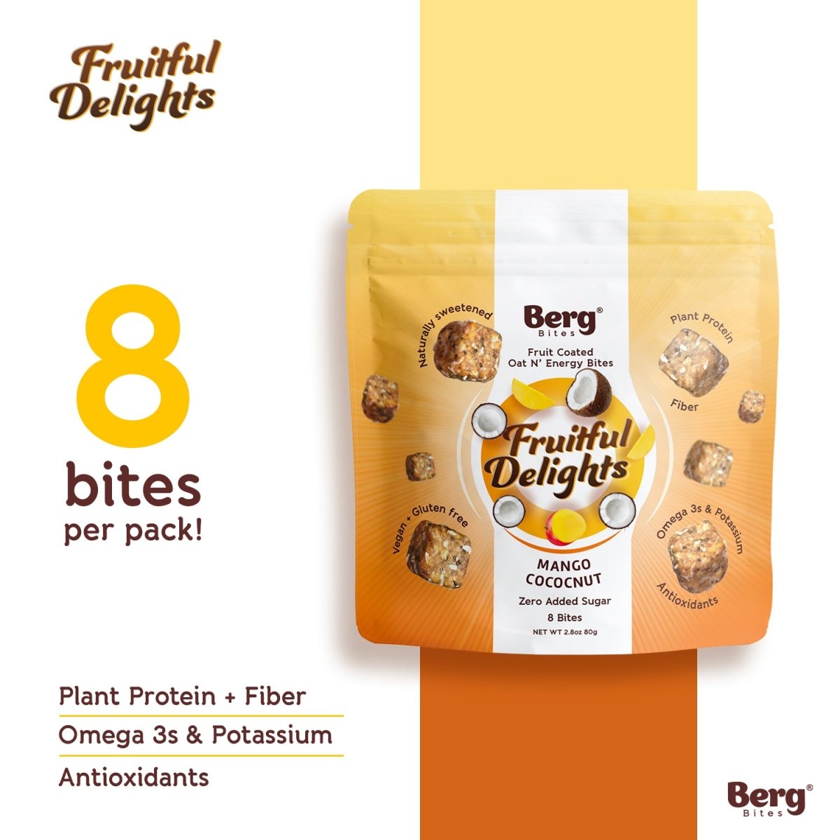 Fruitful Delights - Mango Coconut - Berg Bites - Clean Energy
